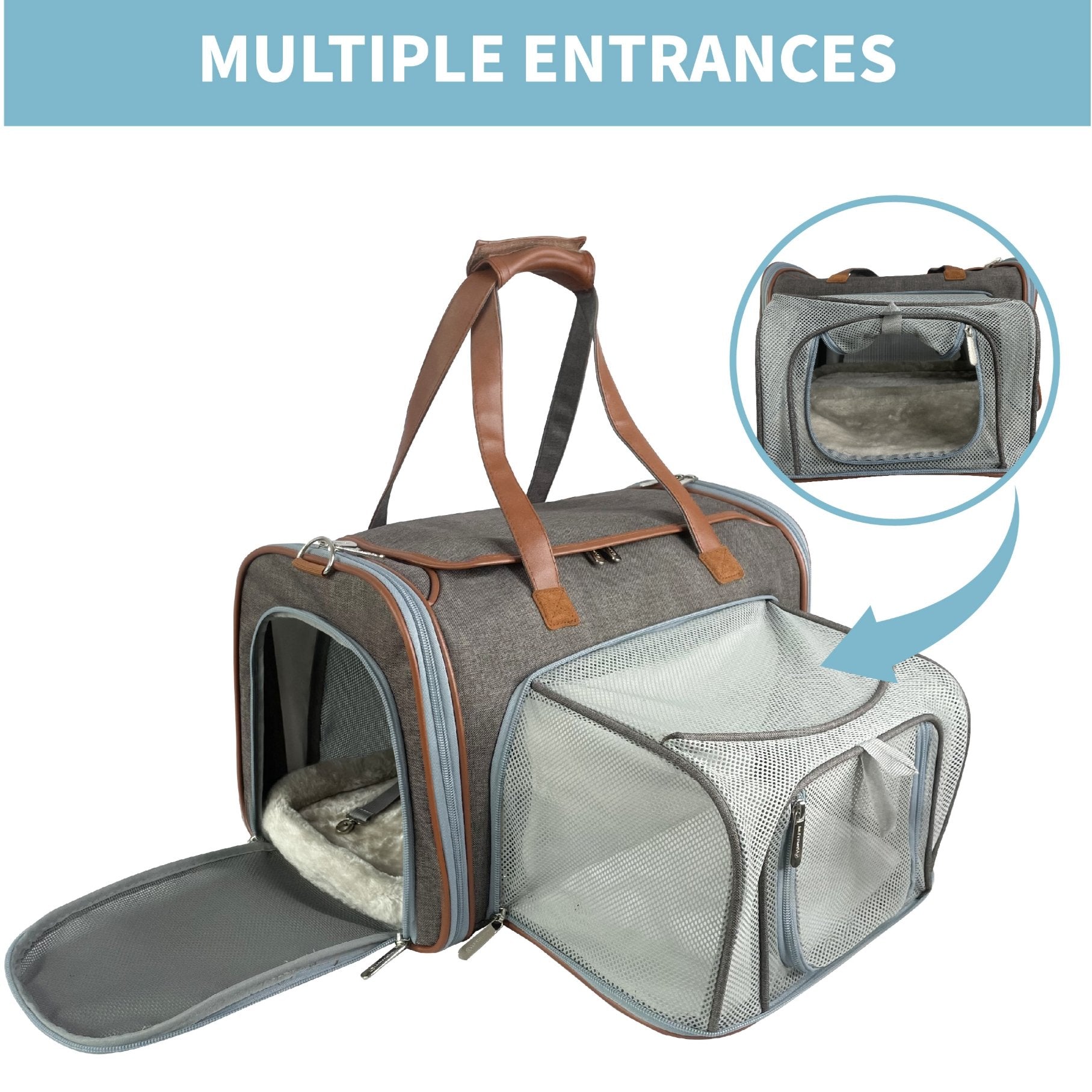 Mr. Peanut’s Gold Series Expandable Pet Carrier – Airline Compliant Soft-Sided Travel Bag for Small Dogs & Cats
