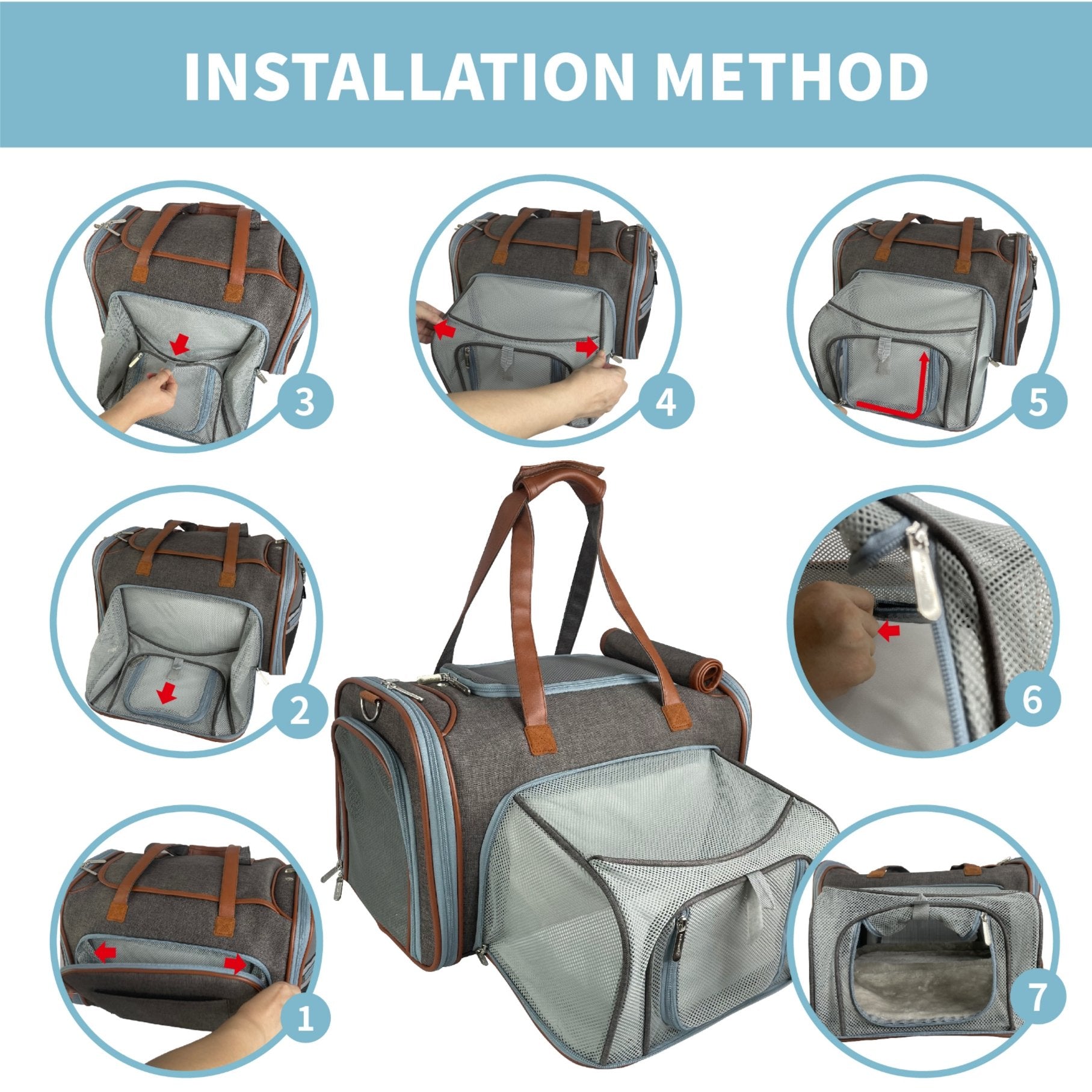 Mr. Peanut’s Gold Series Expandable Pet Carrier – Airline Compliant Soft-Sided Travel Bag for Small Dogs & Cats