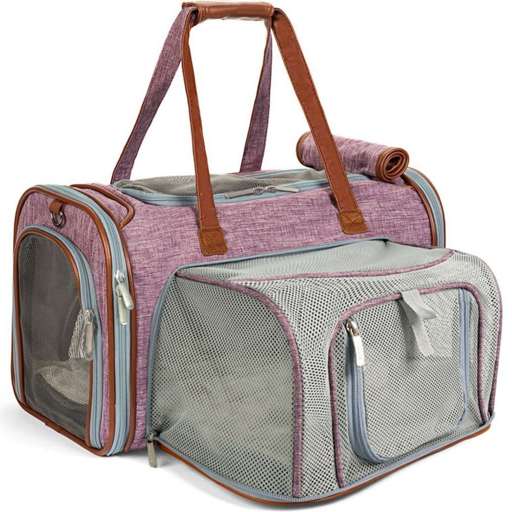 Mr. Peanut’s Gold Series Expandable Pet Carrier – Airline Compliant Soft-Sided Travel Bag for Small Dogs & Cats