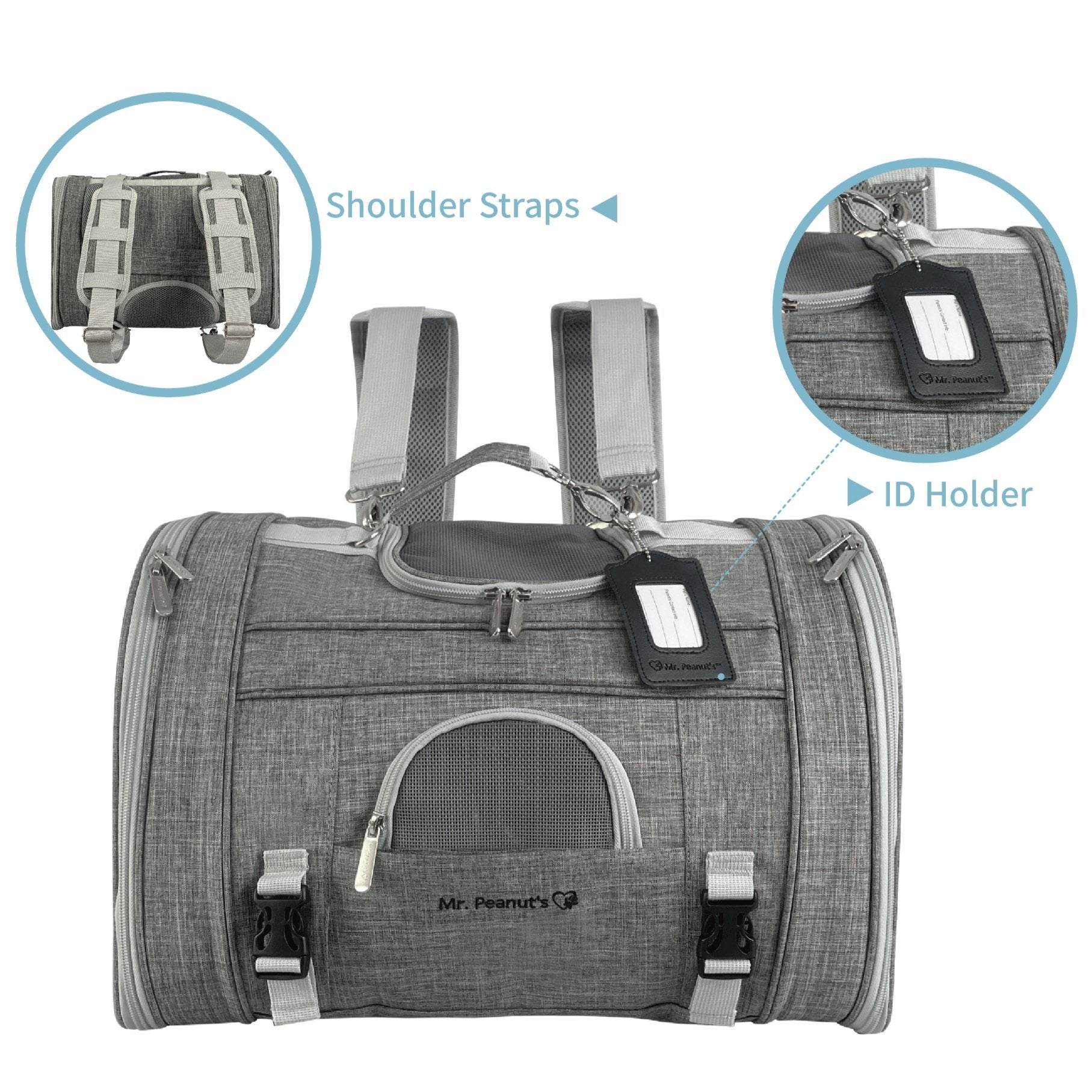 Mr. Peanut’s Monterey Series Horizontal Backpack Pet Carrier – Airline Approved & Travel Ready