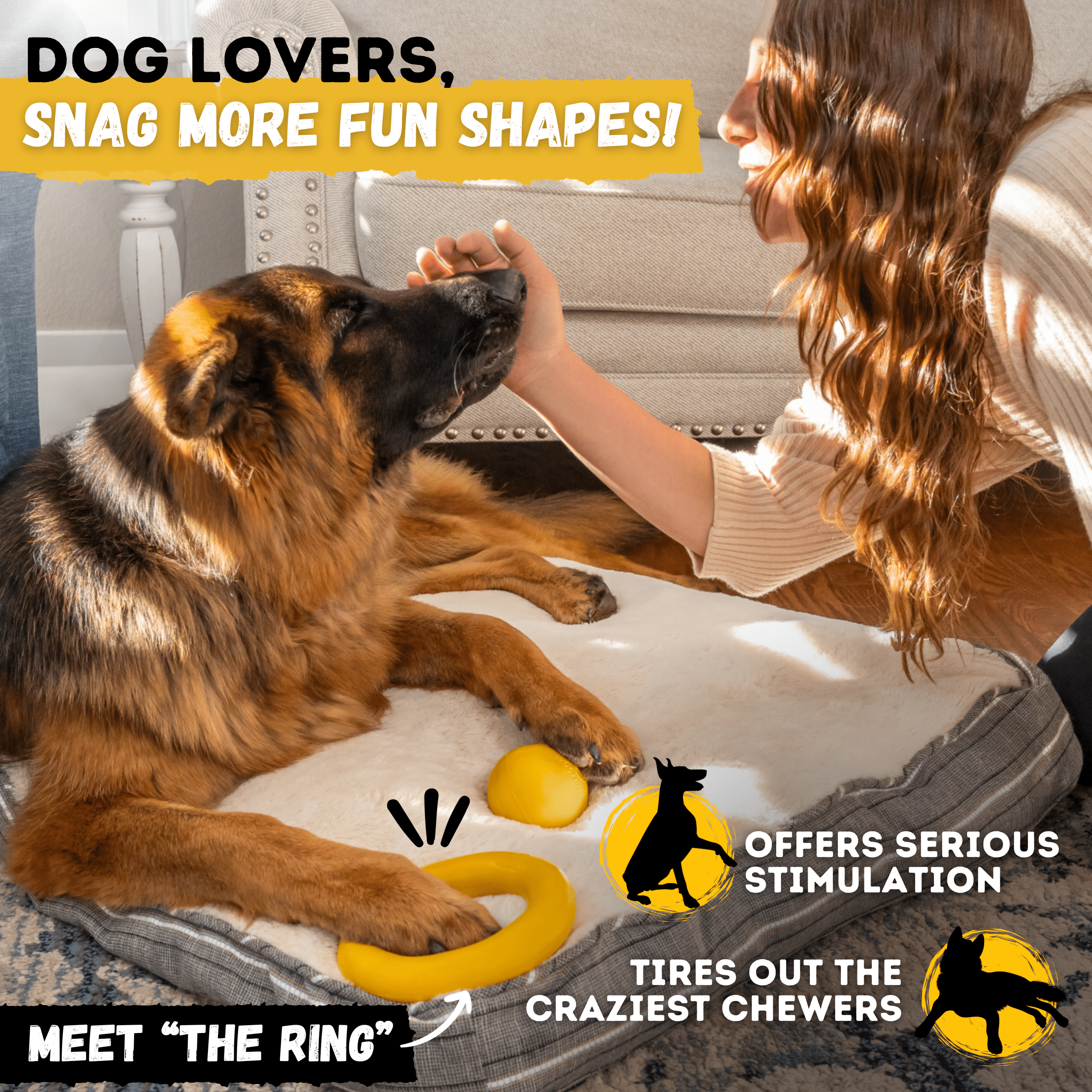 WOOFBITE Durable Rubber Dog Toy – Heavy-Duty Ball for Aggressive Chewers