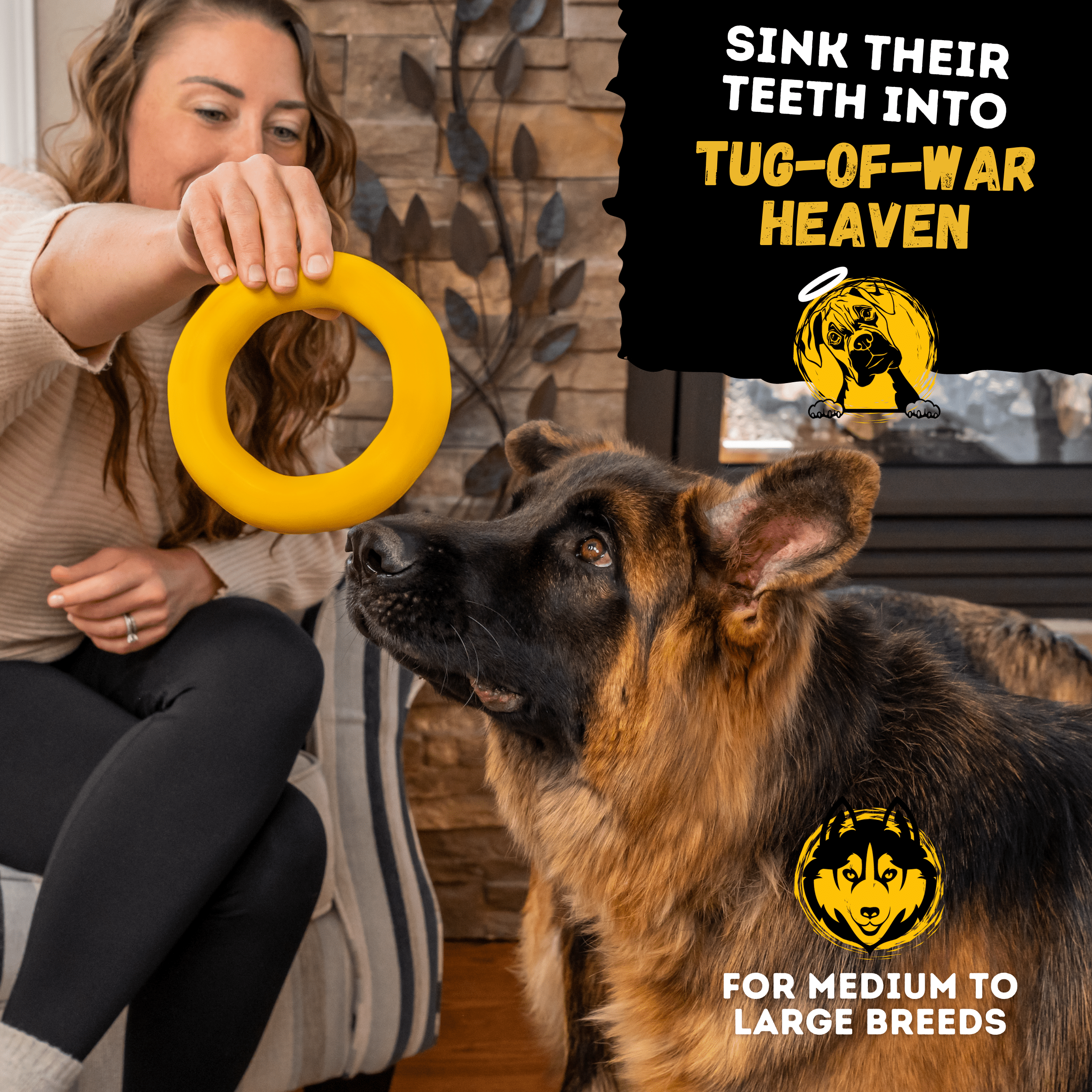 WOOFBITE Indestructible Dog Toy – Heavy-Duty Rubber Toy for Aggressive Chewers