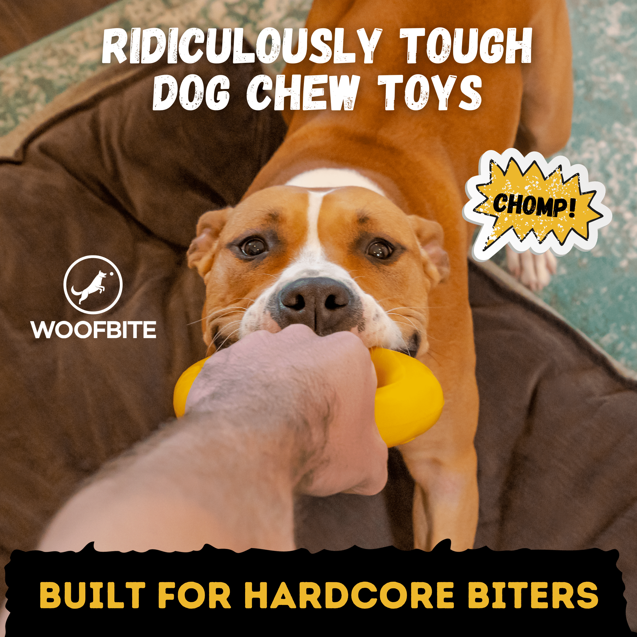 WOOFBITE Indestructible Dog Toy – Heavy-Duty Rubber Toy for Aggressive Chewers