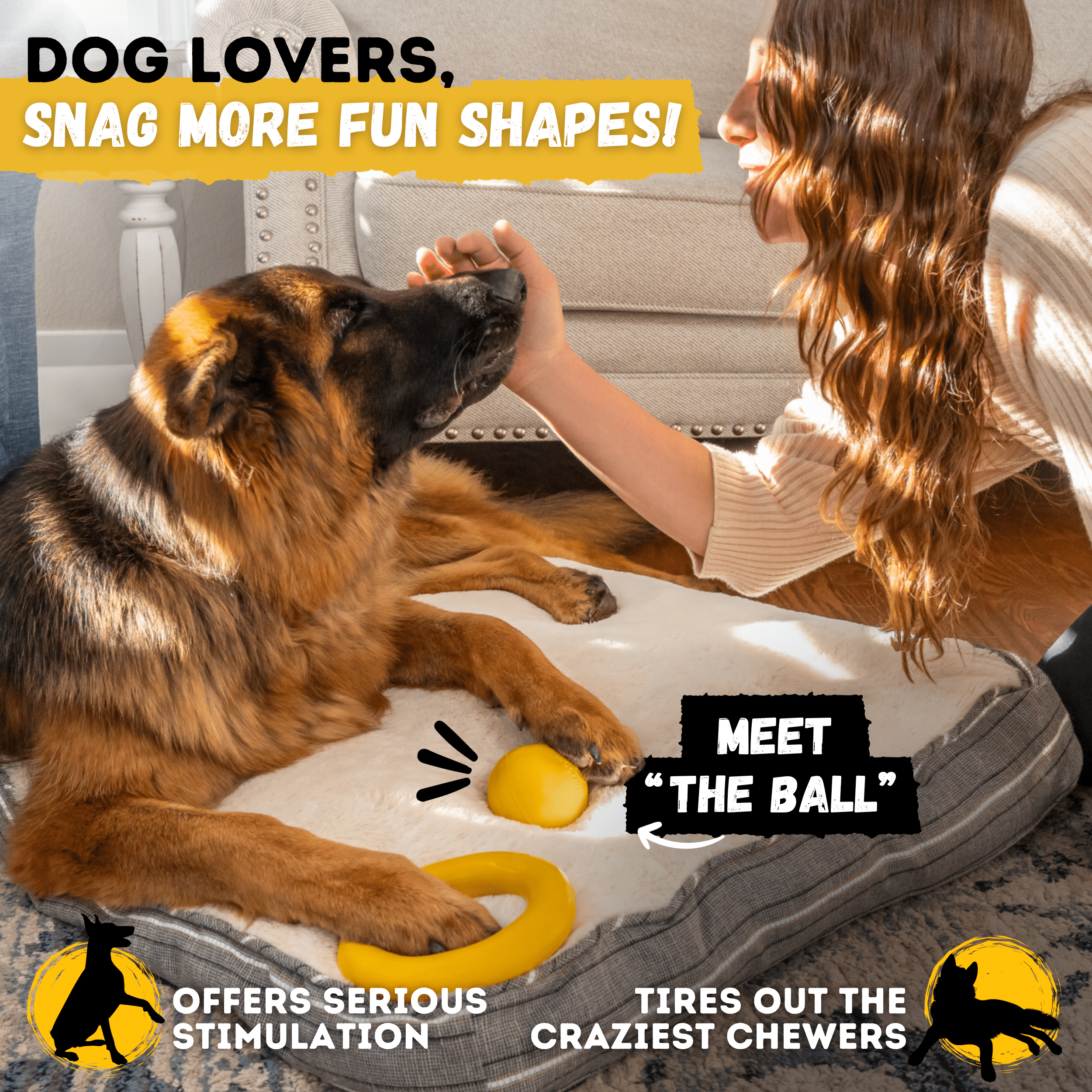 WOOFBITE Indestructible Dog Toy – Heavy-Duty Rubber Toy for Aggressive Chewers