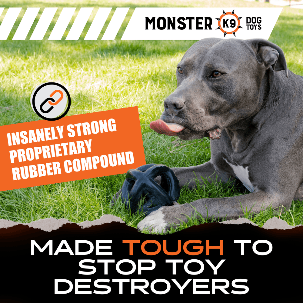 Monster K9® Indestructible Ring Ball Chew Toy for Aggressive Chewers (Medium–Large Dogs)