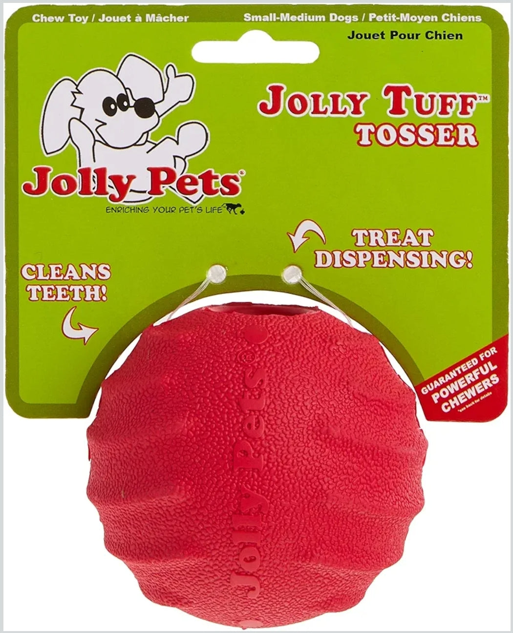Jolly Pets Jolly Tuff Tosser Durable Chew & Treat Dog Toy – Bouncy, Tough, and Stuffable!