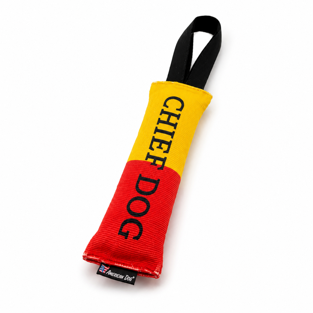 American Dog Fire Hose Chief Dog Tug Toy – Heavy-Duty Squeaky Dog Toy for Aggressive Chewers