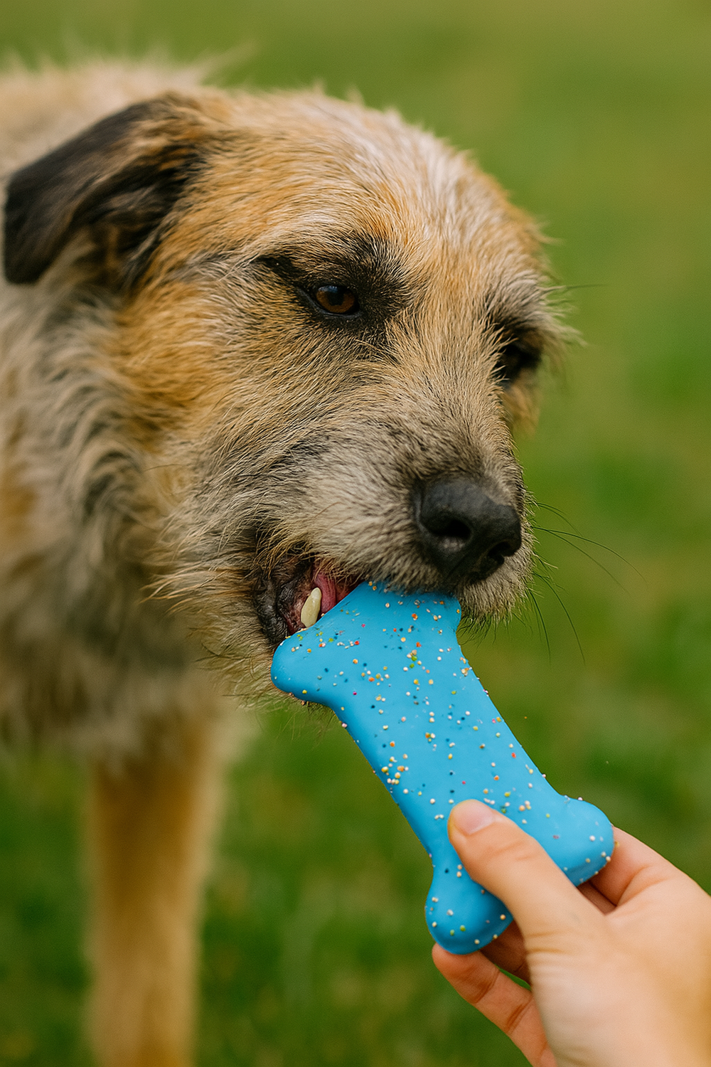 Homemade 5.5" Iced Bone Dog Treat – Gourmet Molasses-Based Biscuit
