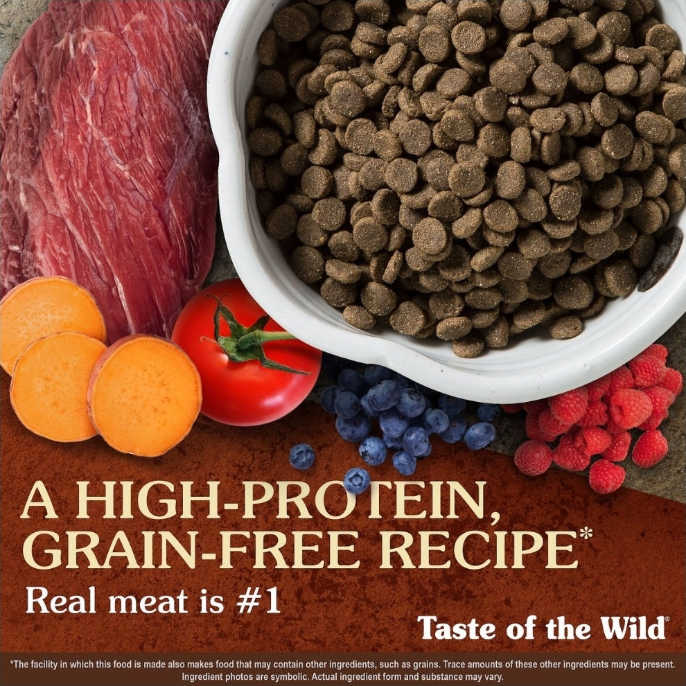 Taste of the Wild High Prairie Dog Food – Roasted Bison & Venison, Grain-Free for Adult Dogs
