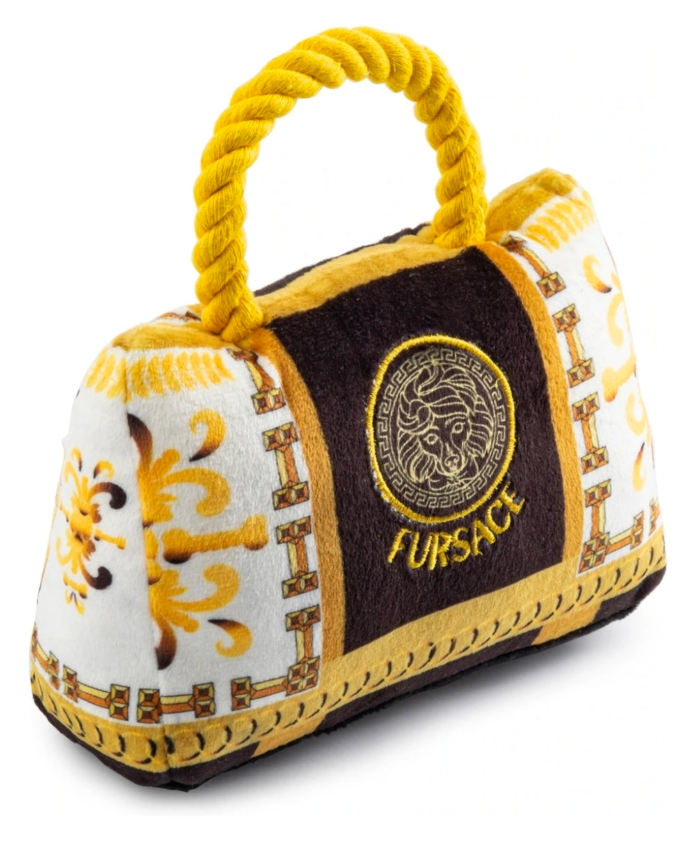 Fursace Handbag Plush Dog Toy – Squeaky Designer-Inspired Dog Toy for Small Dogs