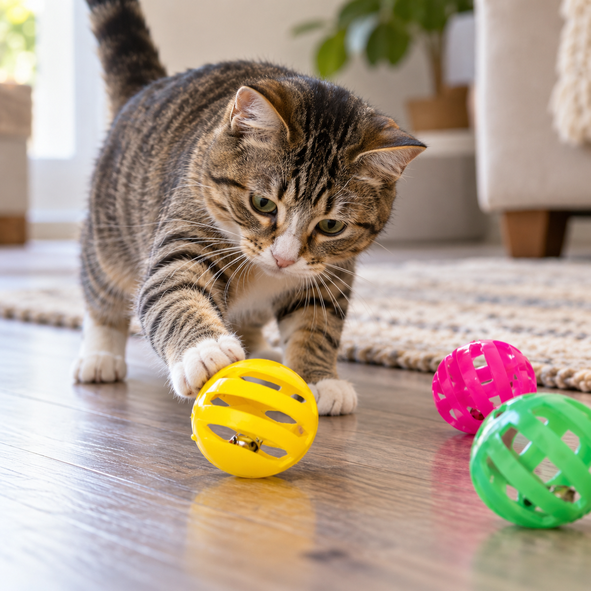 Jeffers Lattice Jingle Balls Interactive Cat & Ferret Toys, 3 Pack