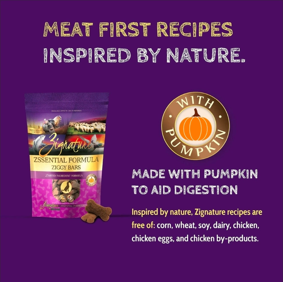 Zignature Zssential Ziggy Bars Dog Treats – Grain-Free Multi-Protein Crunchy Training Treats