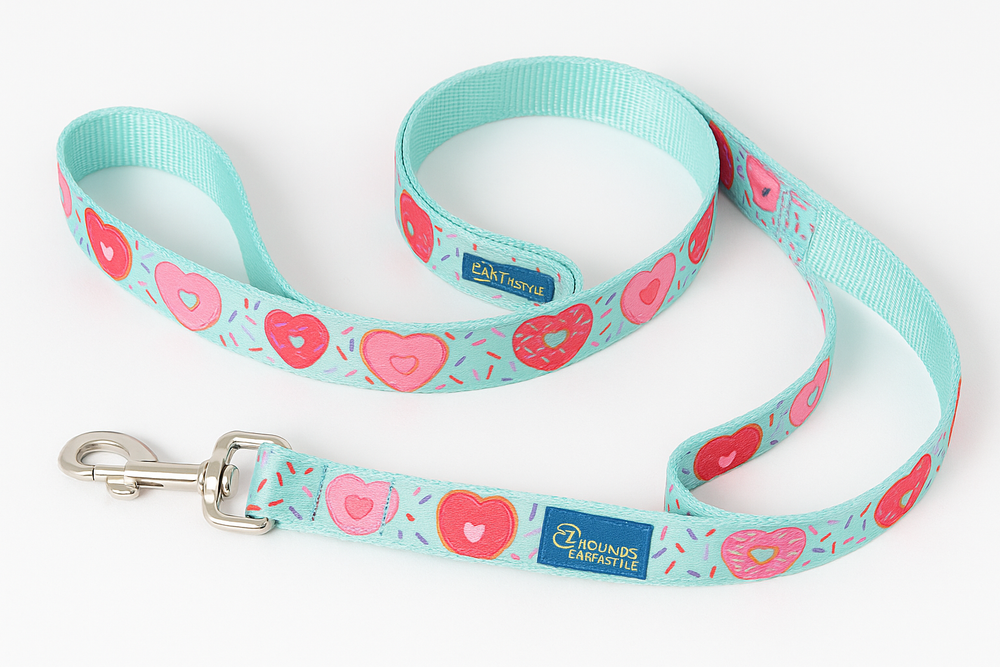 Sweet Sprinkles Heart Donut Dog Leash – Eco-Friendly EarthStyle Design by 2 Hounds
