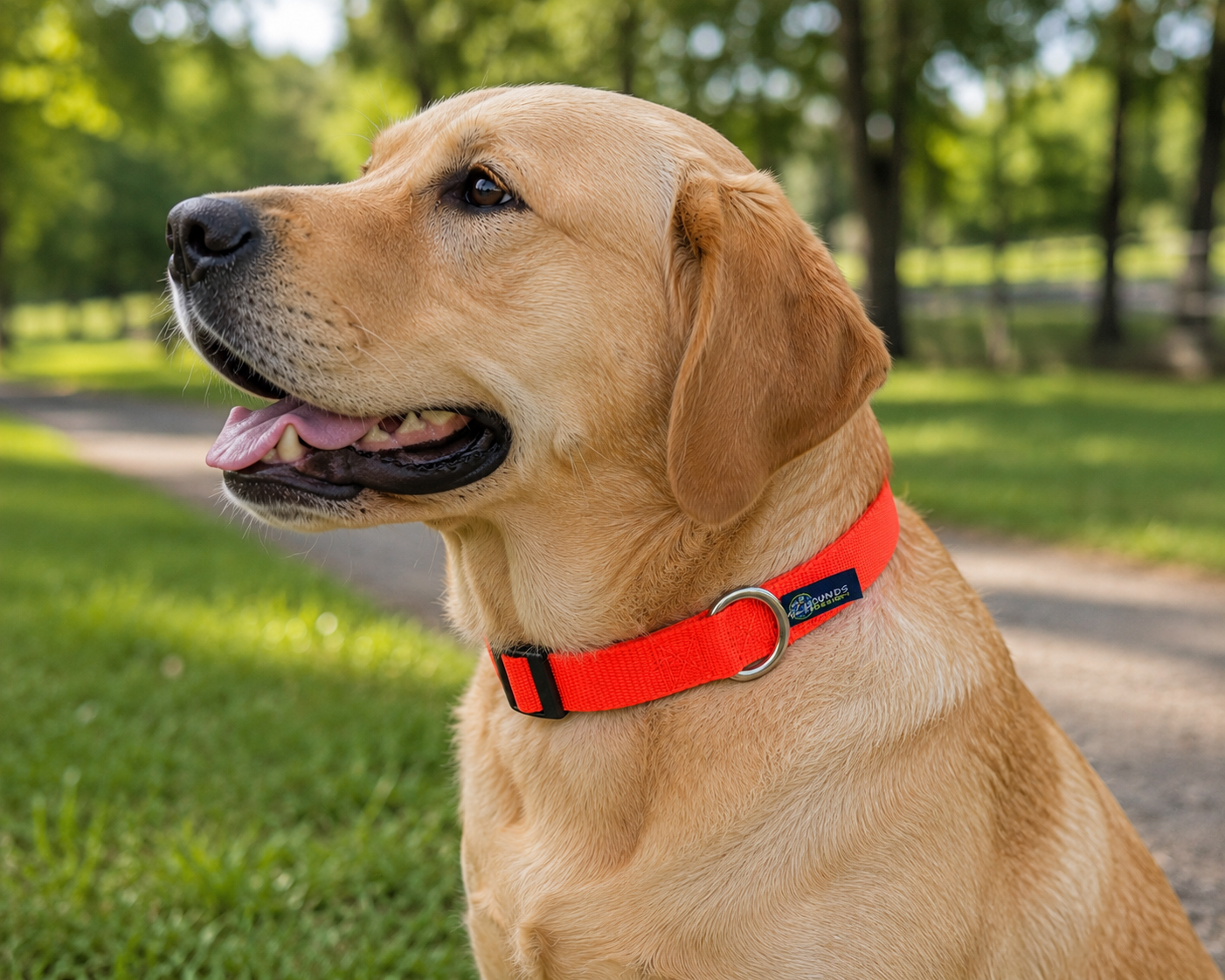 Neon Orange Nylon Dog Collar – Adjustable 5/8" & 1" Durable Dog Collar
