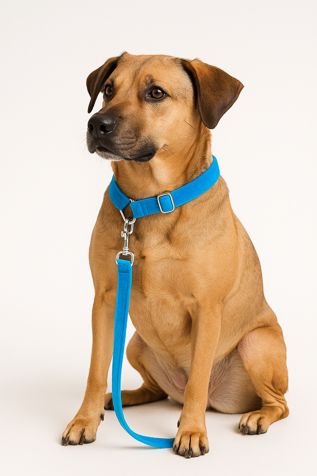 Turquoise Velvet Dog Leash – Soft, Stylish & USA Made
