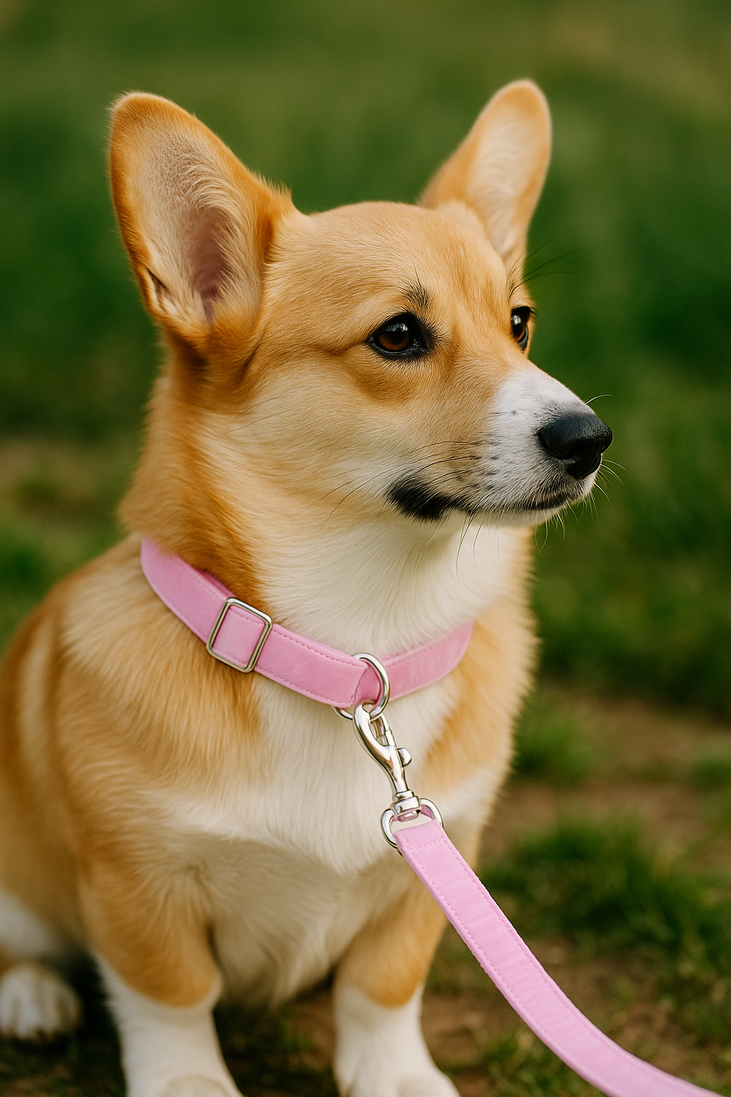 Light Pink Velvet Dog Leash – Soft, Elegant & USA Made