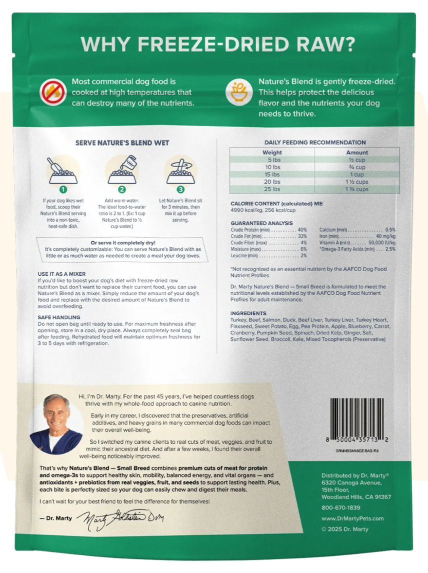 Dr. Marty Small Breed Dog Food - Freeze Dried