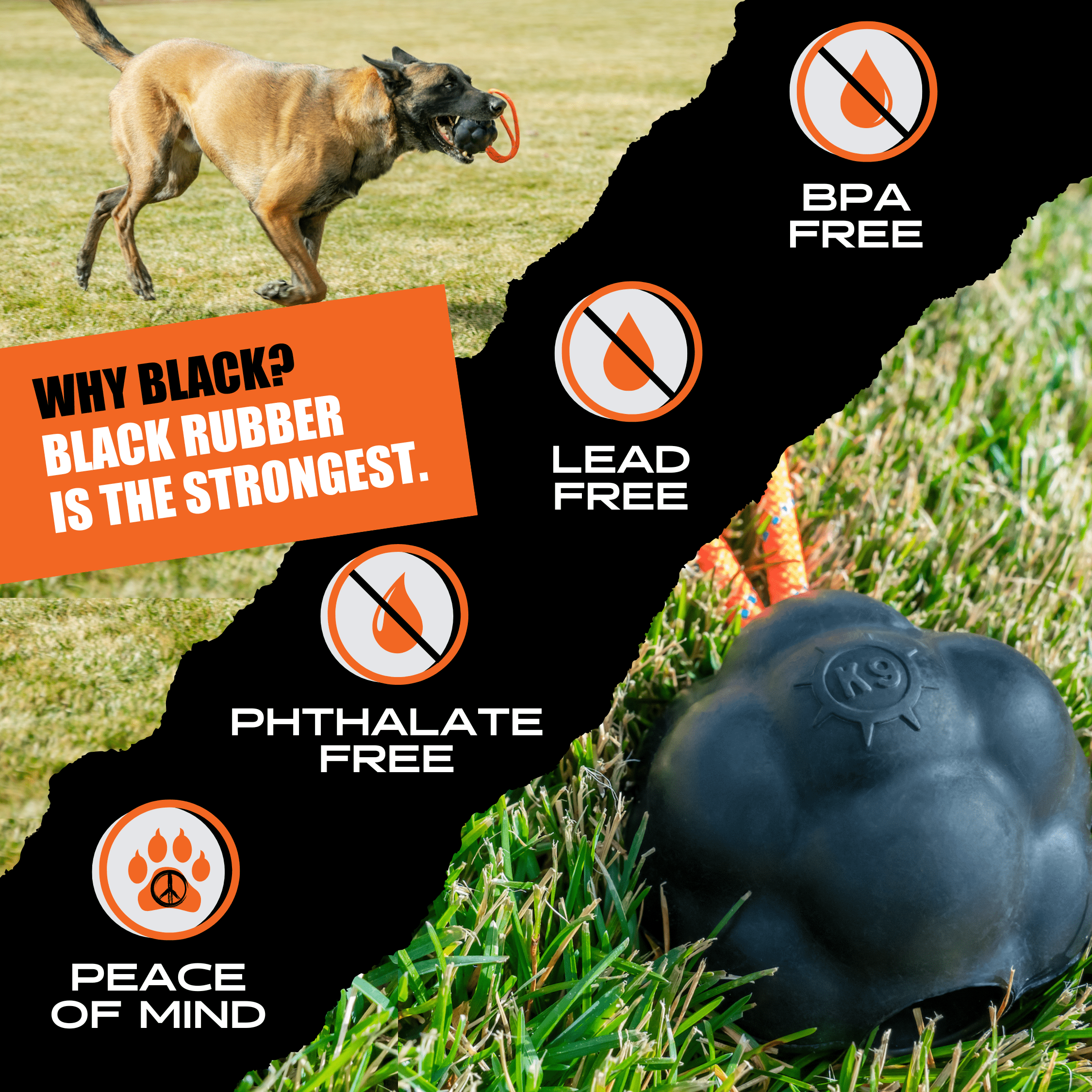 Rumble Rope Ball – Durable Natural Rubber & Rope Interactive Dog Toy