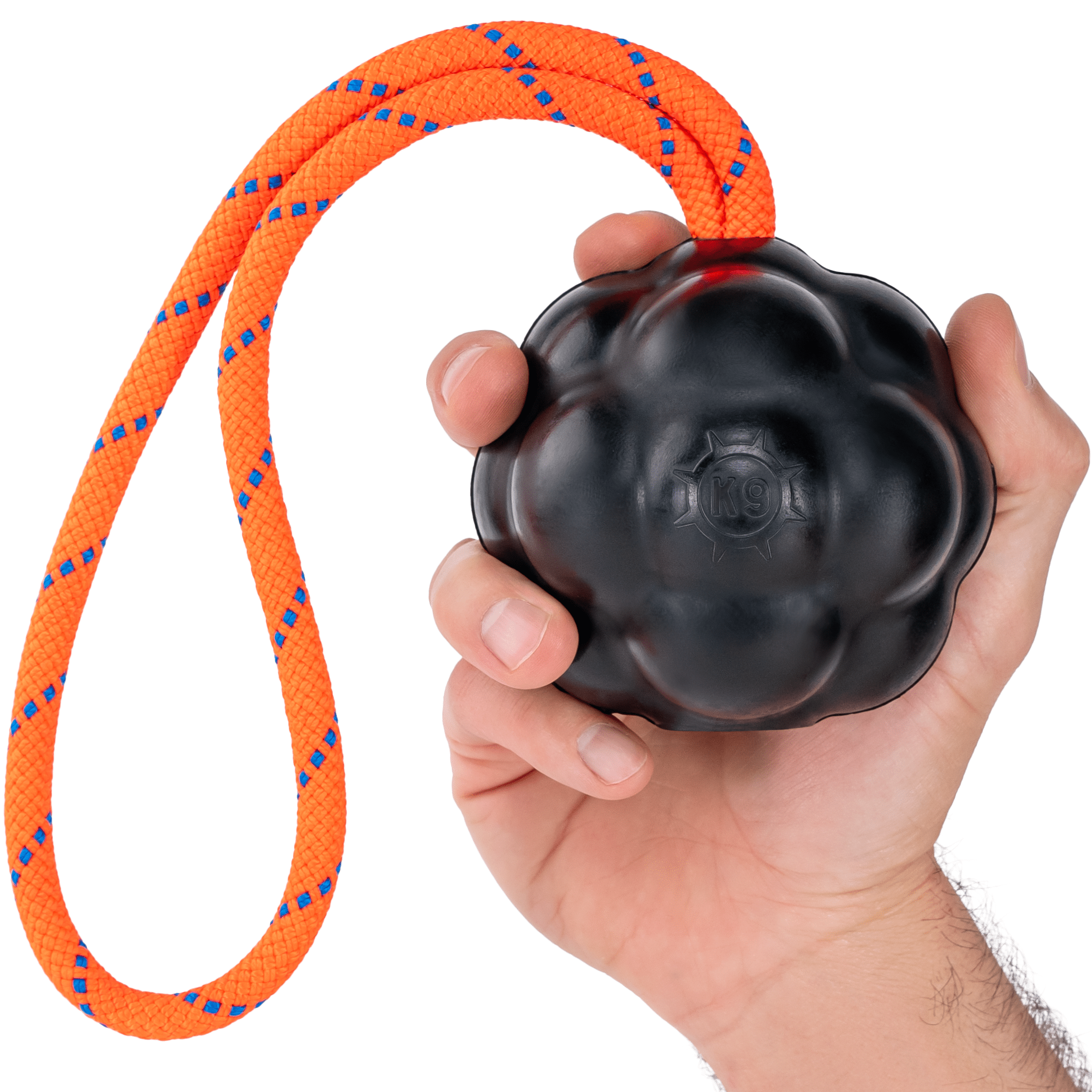 Rumble Rope Ball – Durable Natural Rubber & Rope Interactive Dog Toy