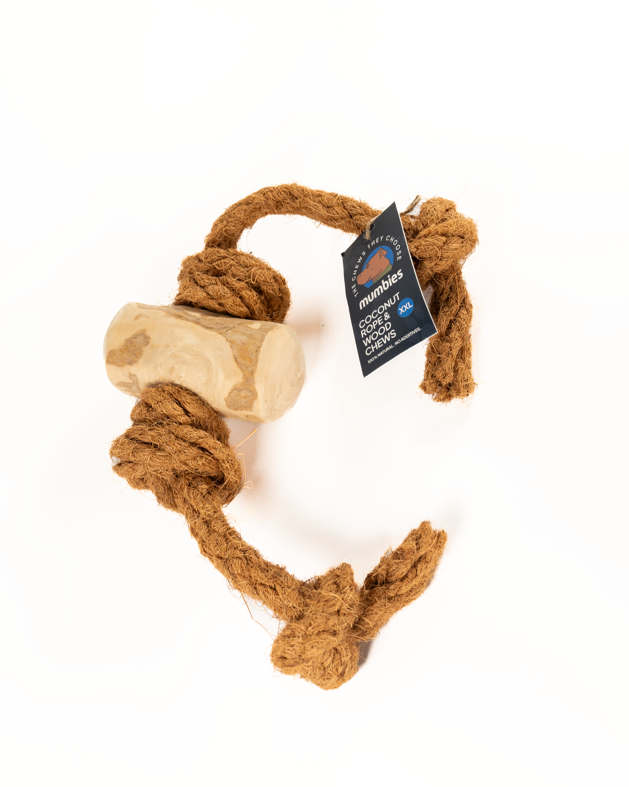 Mumbies Coconut Rope & Original Chew Toy – Natural Eco-Friendly Chew and Tug for Moderate Chewers