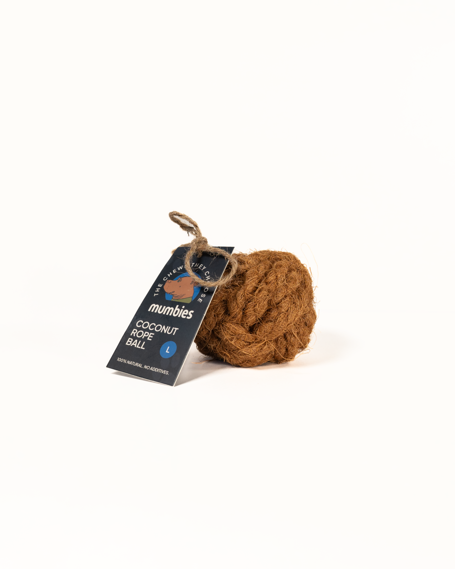 Mumbies Natural Coconut Rope Ball for Dogs – Eco-Friendly Braided Coconut Fiber Dog Toy for Chewing, Fetch & Dental Health