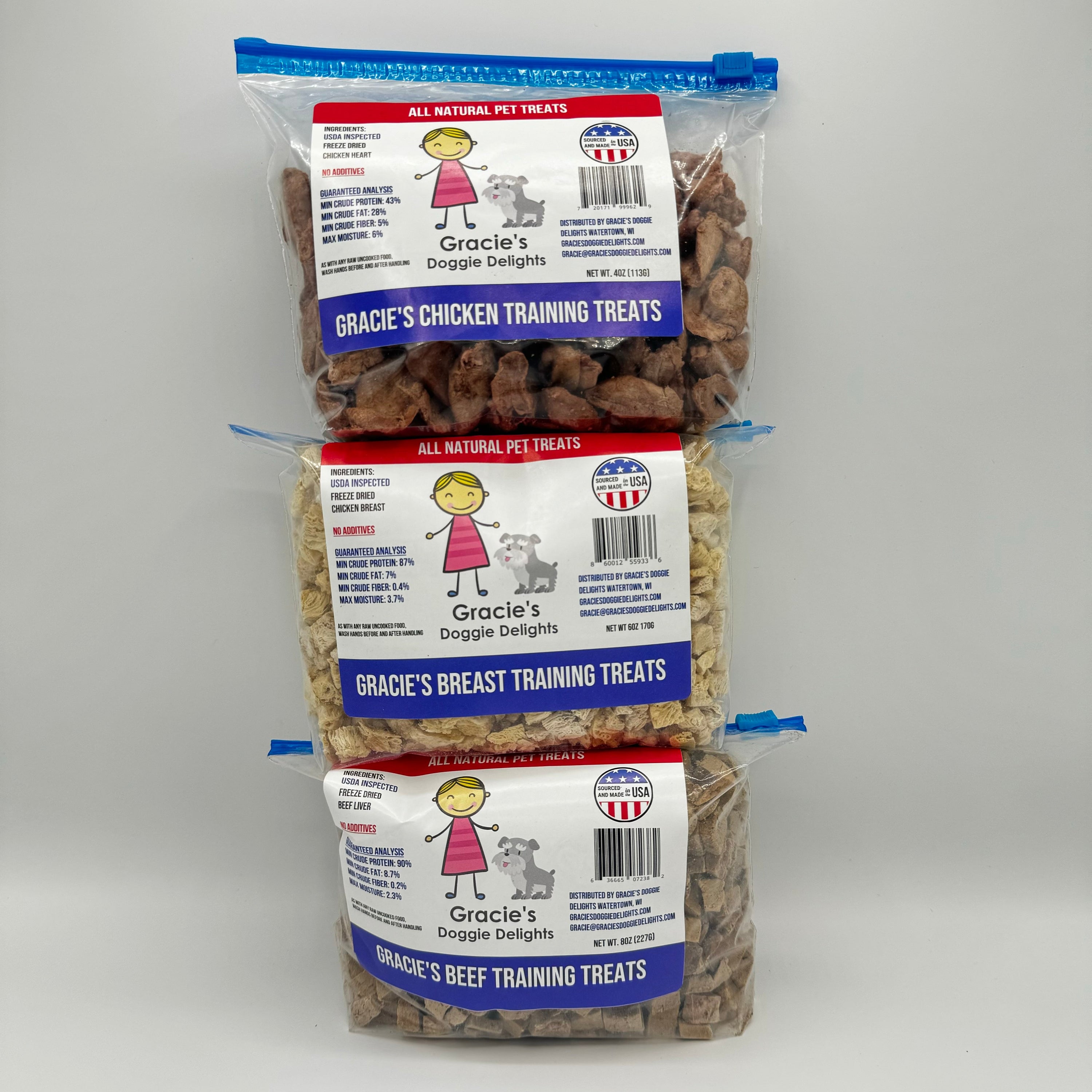 Gracie's Freeze-Dried Training Treats for Dogs & Cats – Small, High-Protein Raw Rewards
