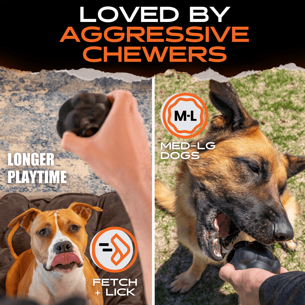 Monster K9® Indestructible Rubber Ball Dog Toy – Ultra-Durable Natural Rubber Chew Toy for Aggressive Chewers