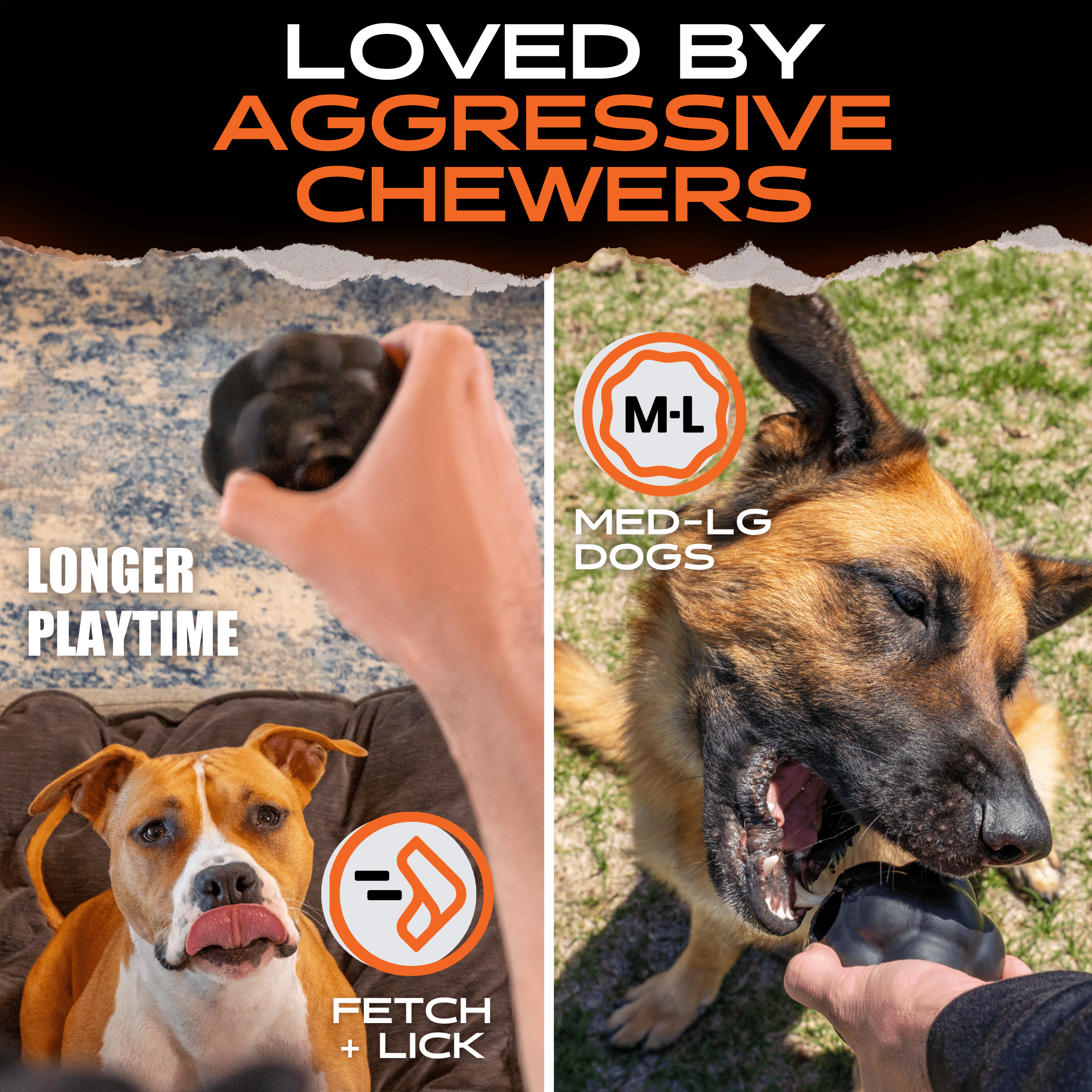 Monster K9® Indestructible Rubber Ball Dog Toy – Ultra-Durable Natural Rubber Chew Toy for Aggressive Chewers