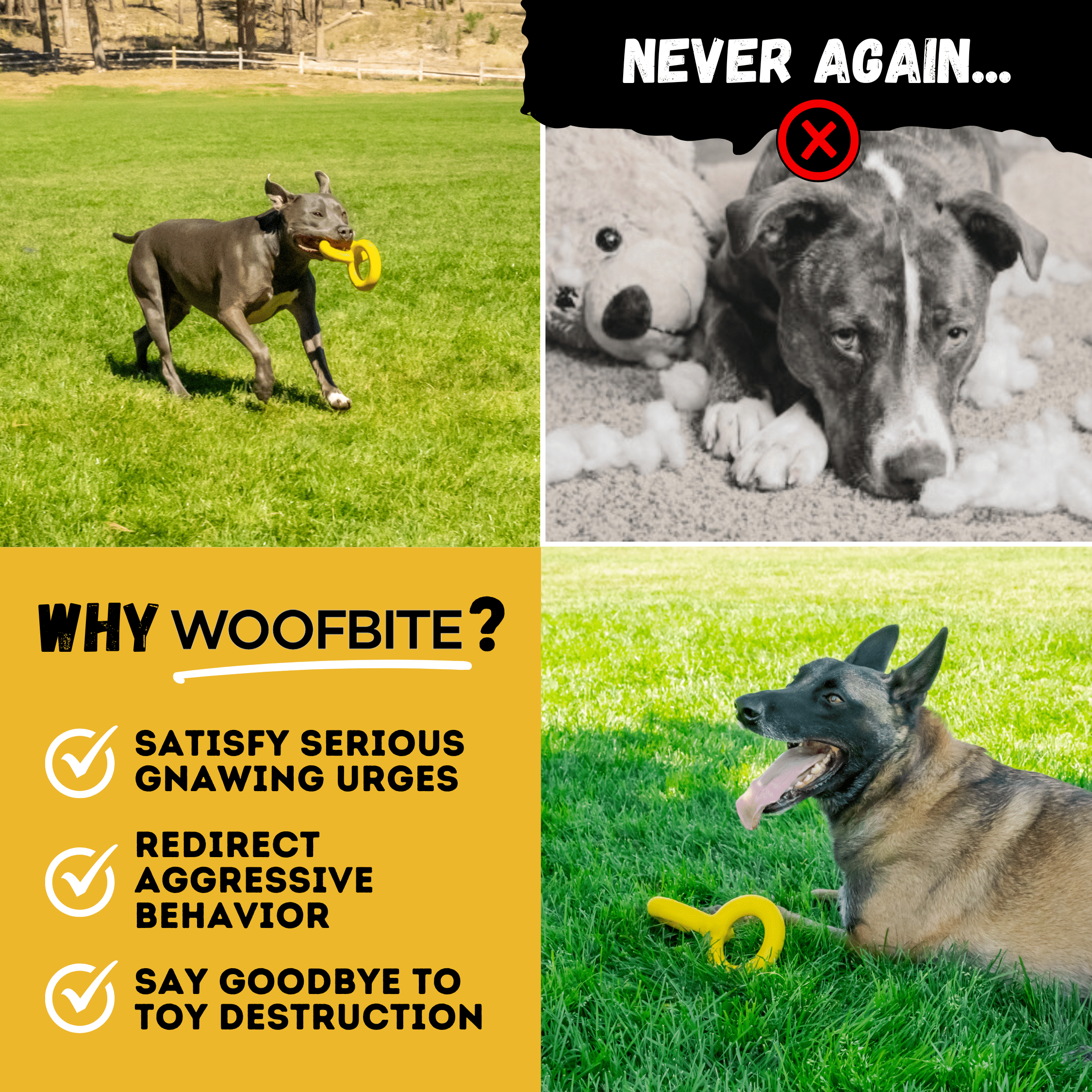 WOOFBITE™ Tugs Rings – Indestructible Ring Ball for Aggressive Chewers