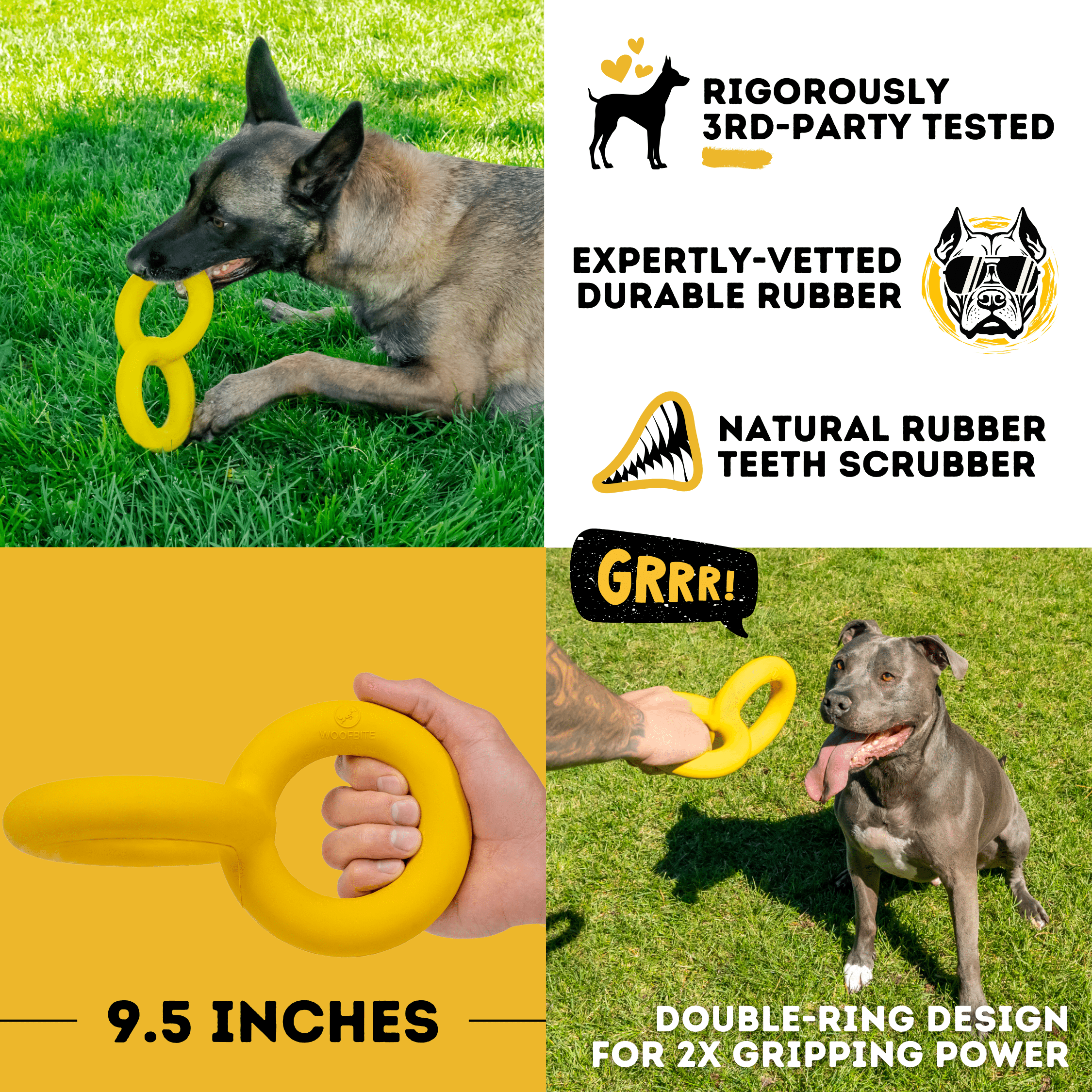 WOOFBITE™ Tugs Rings – Indestructible Ring Ball for Aggressive Chewers