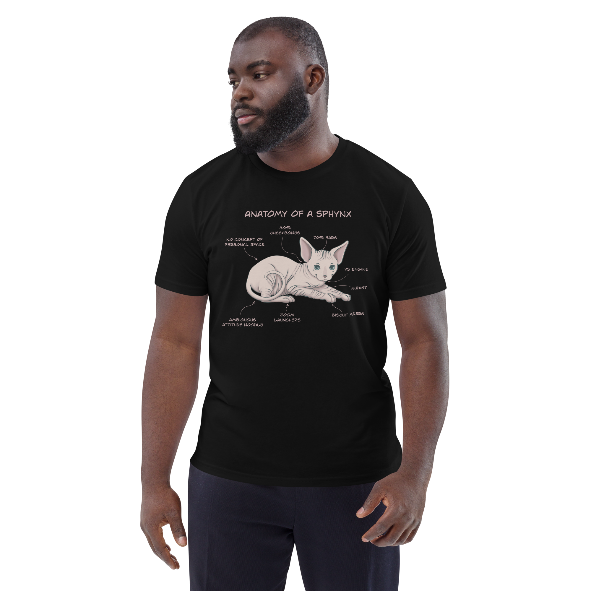 Sphynx Cat Organic T-Shirt – Eco-Friendly Unisex Tee for Cat Lovers