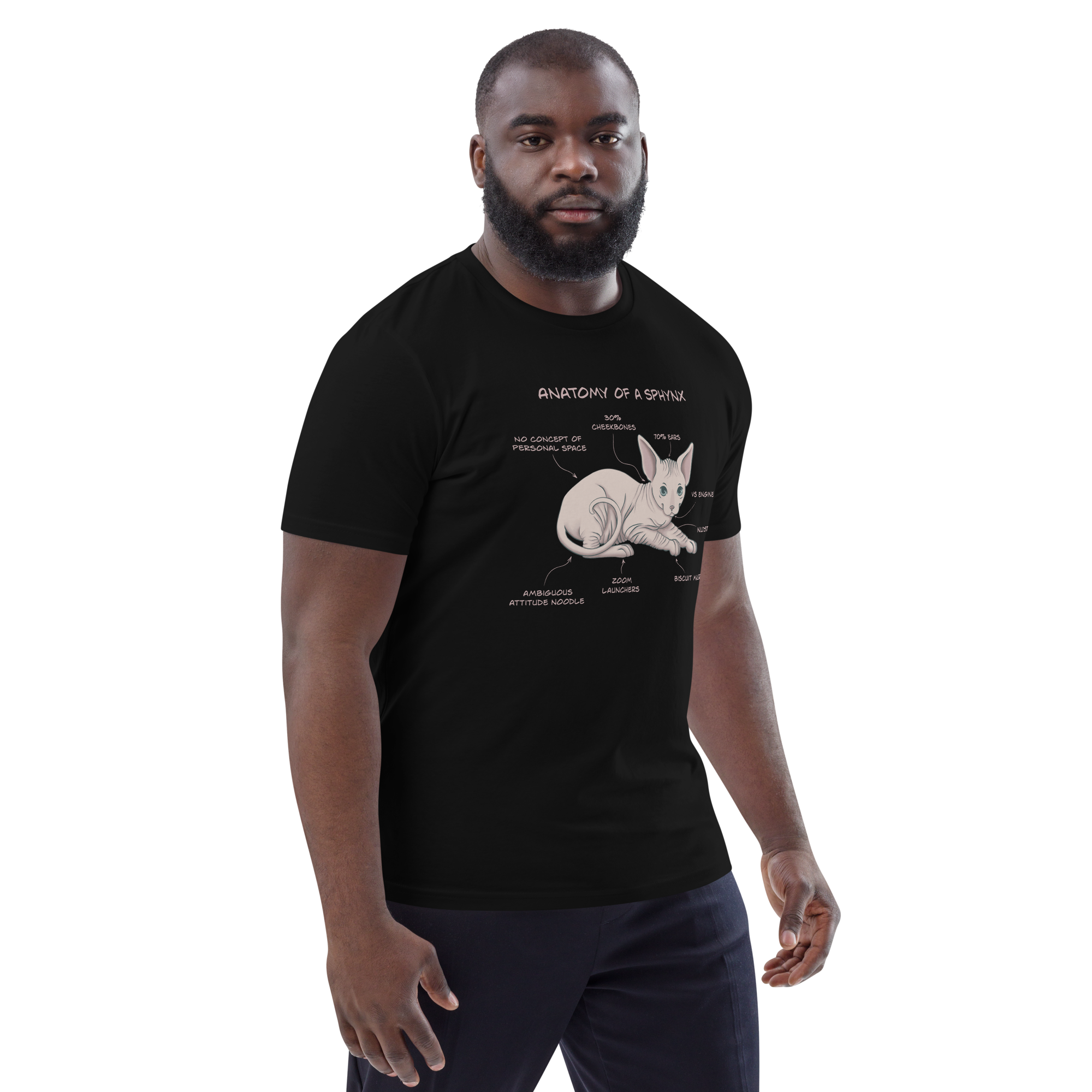 Sphynx Cat Organic T-Shirt – Eco-Friendly Unisex Tee for Cat Lovers