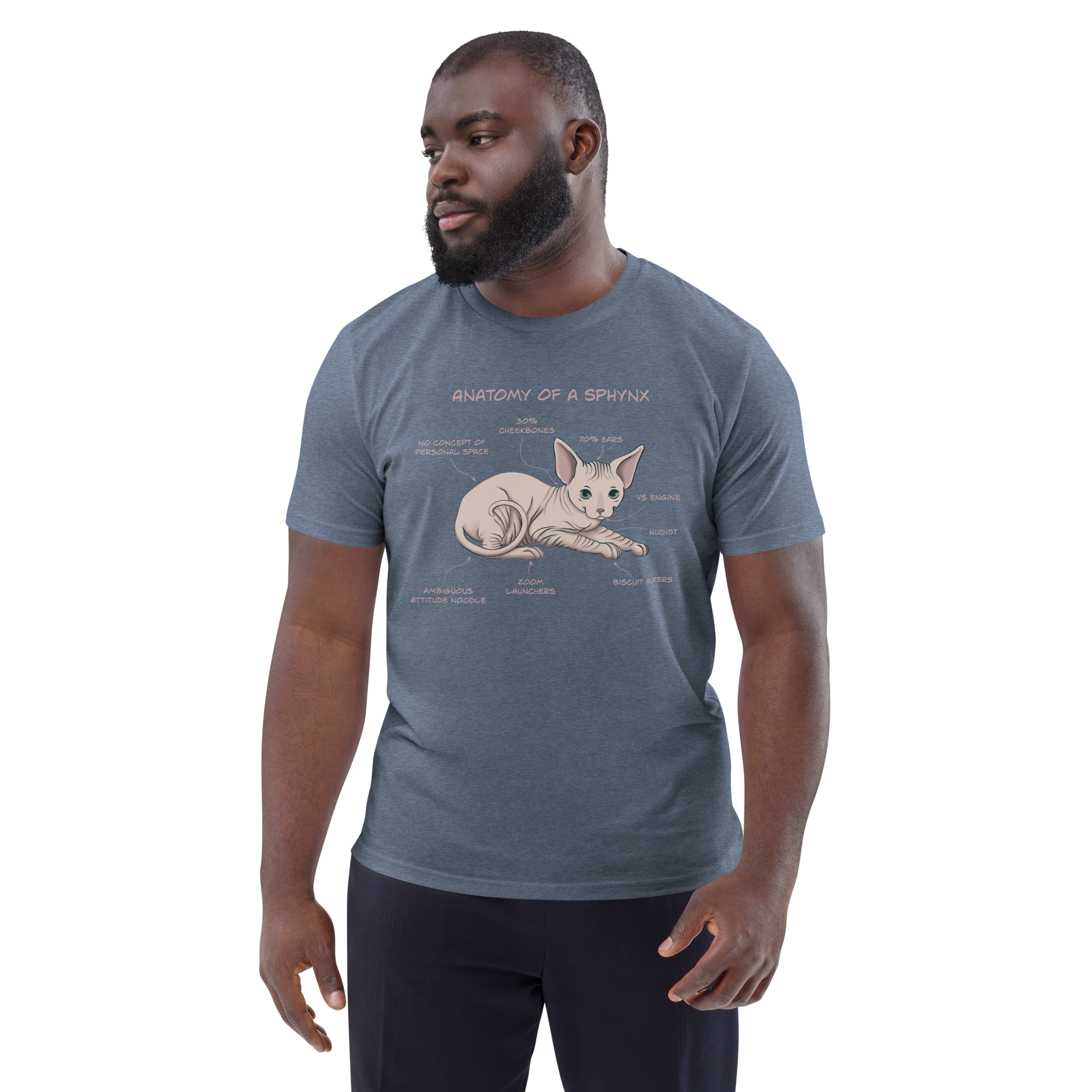 Sphynx Cat Organic T-Shirt – Eco-Friendly Unisex Tee for Cat Lovers