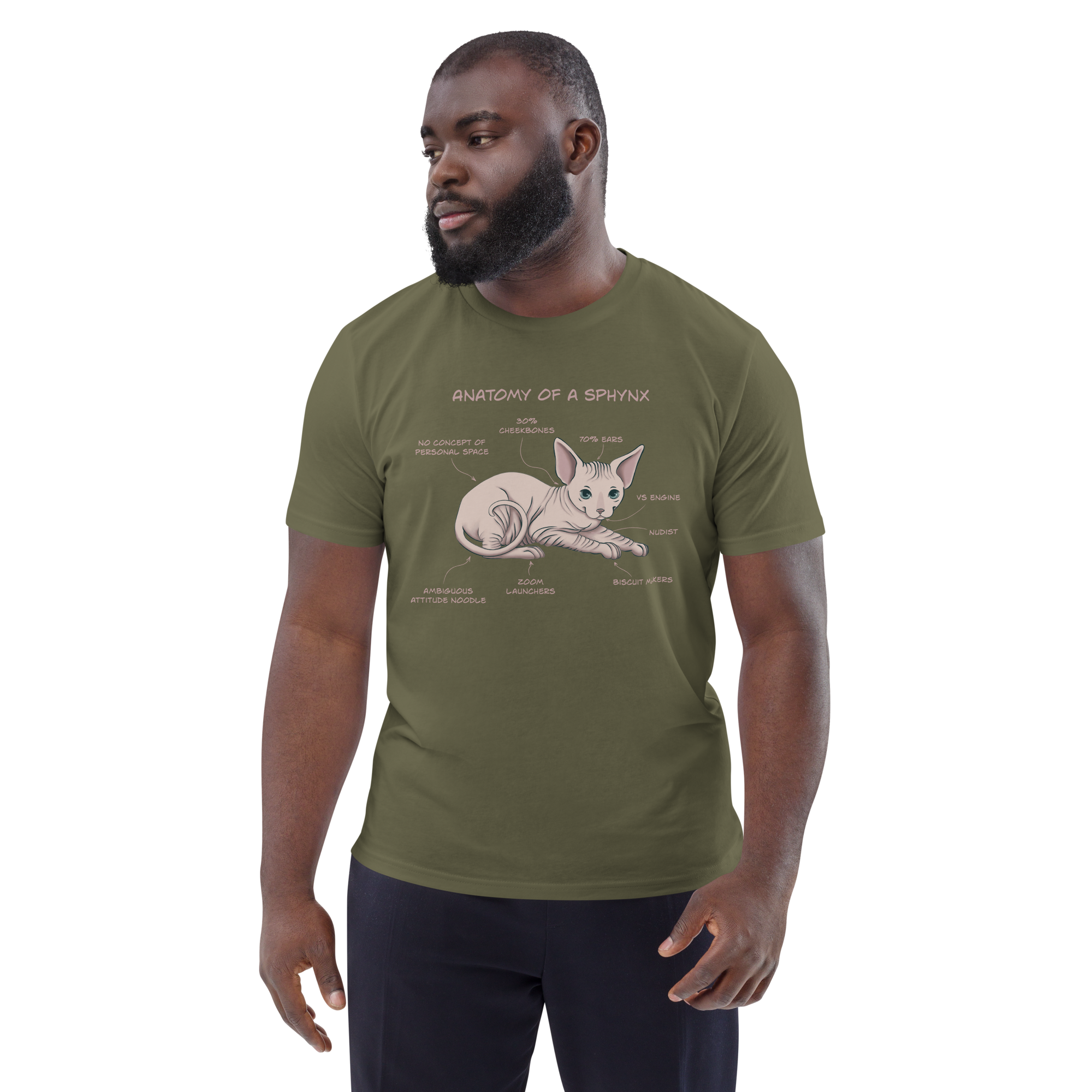 Sphynx Cat Organic T-Shirt – Eco-Friendly Unisex Tee for Cat Lovers