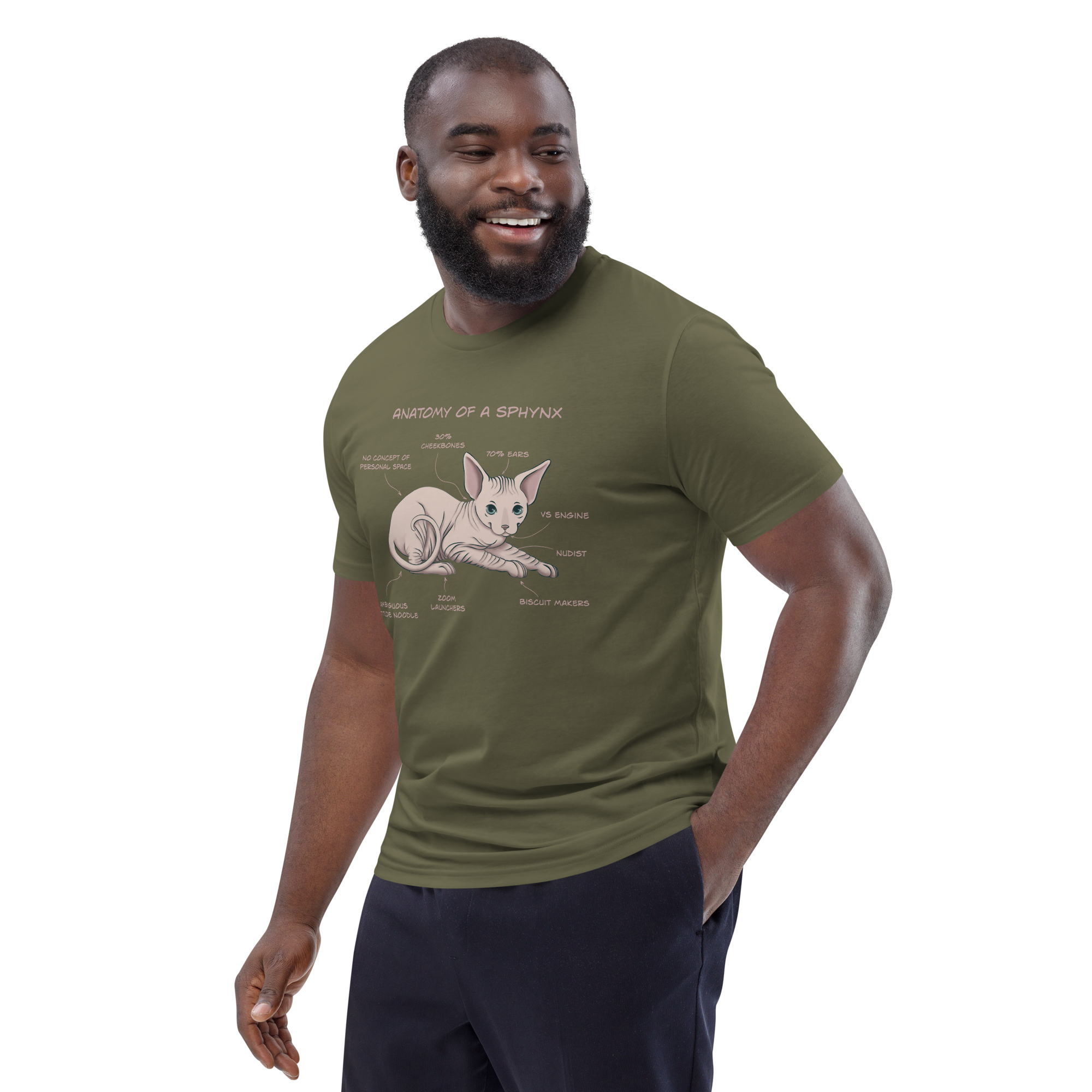 Sphynx Cat Organic T-Shirt – Eco-Friendly Unisex Tee for Cat Lovers