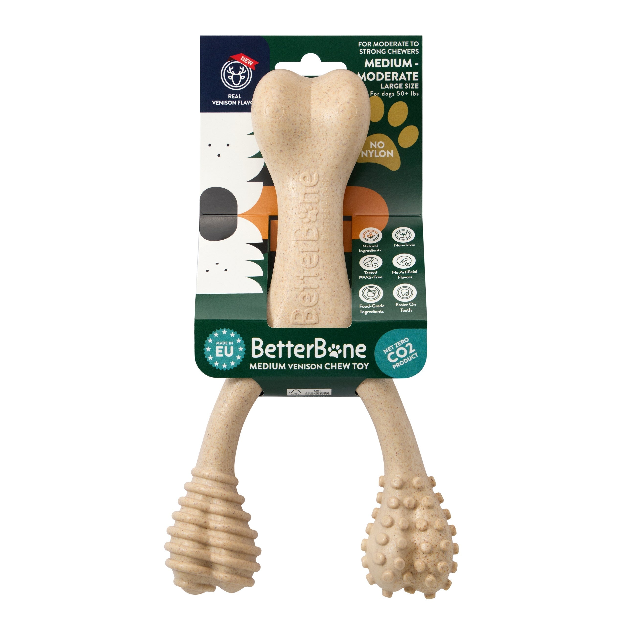 BetterBone MEDIUM Durable Dog Chew Toy Made from Natural, Non-Toxic Ingredients