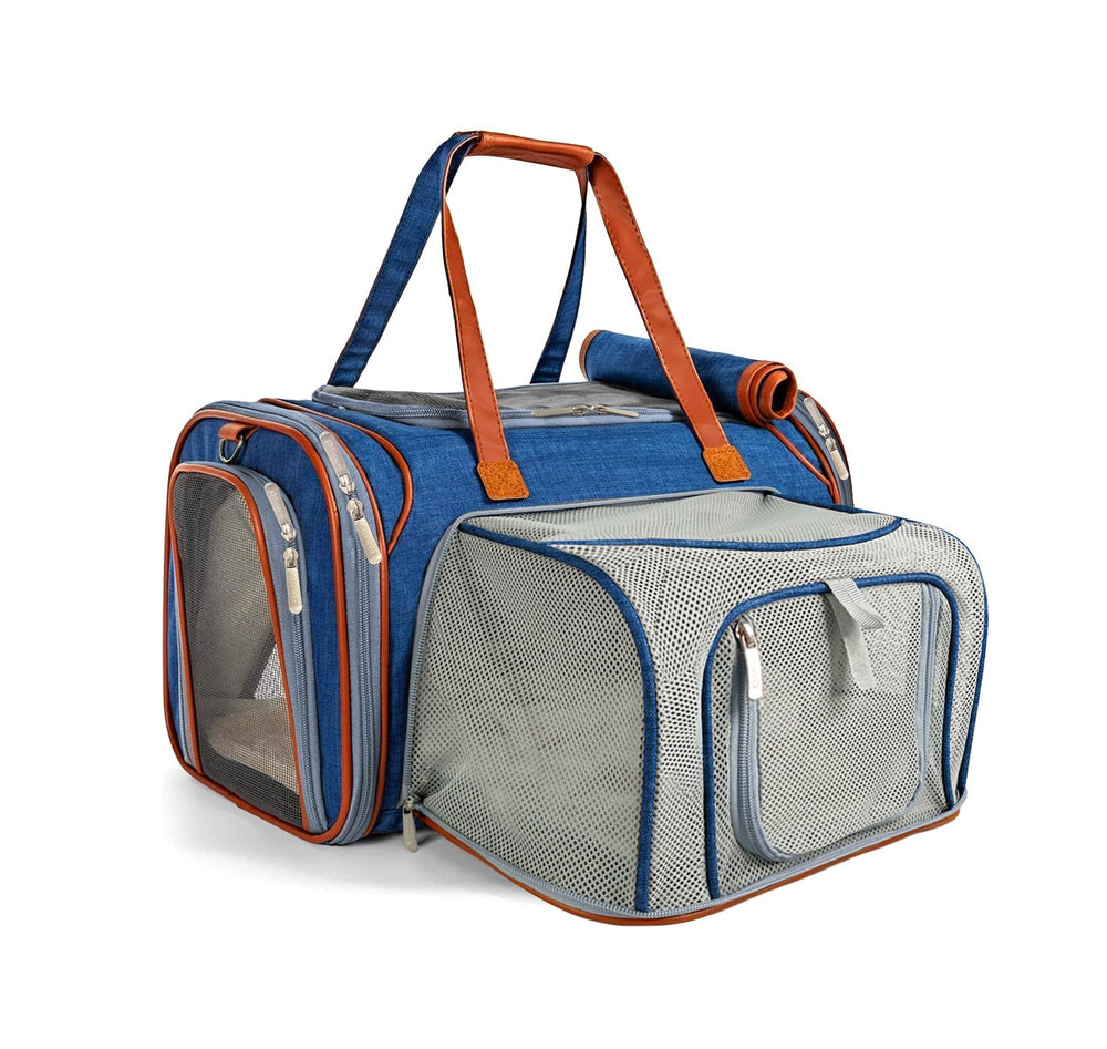 Mr. Peanut’s Gold Series Expandable Pet Carrier – Airline Compliant Soft-Sided Travel Bag for Small Dogs & Cats