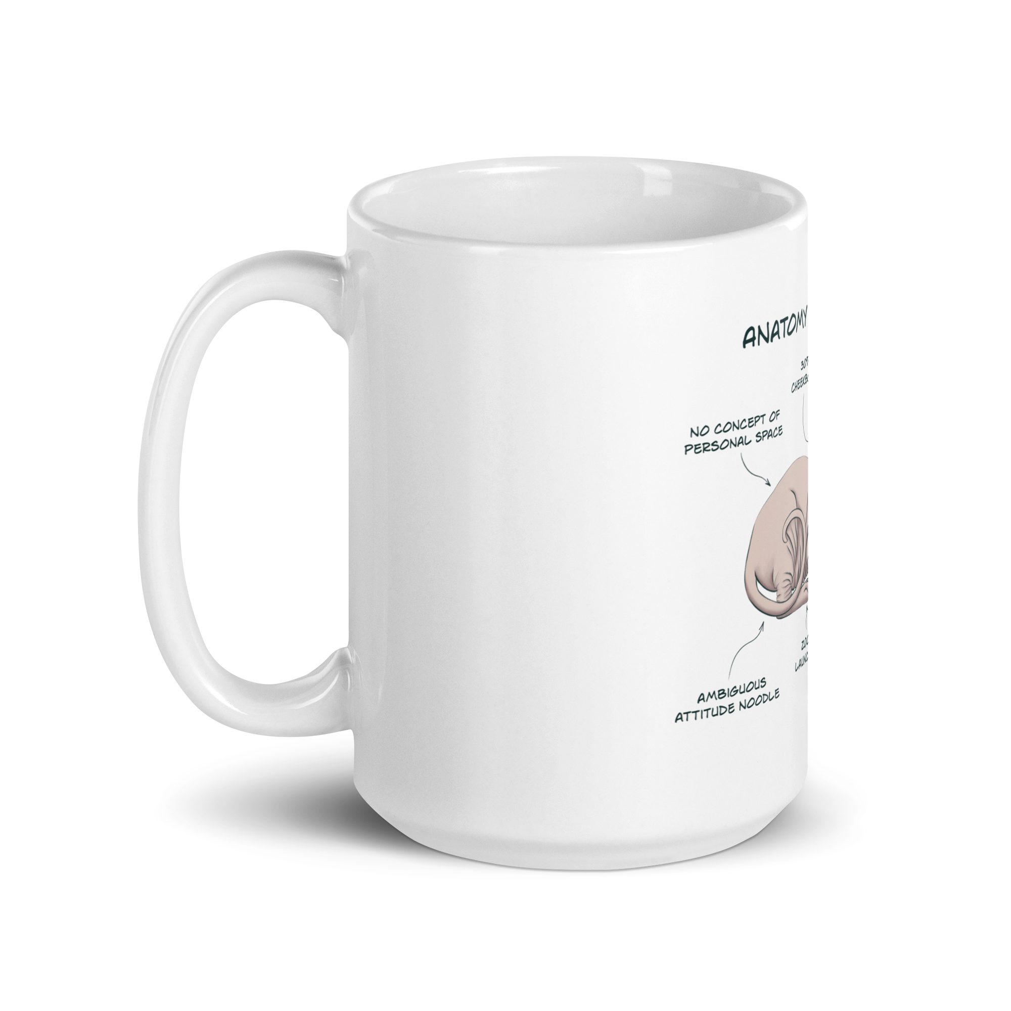 Sphynx Cat Anatomy Mug – Funny Ceramic Coffee Cup for Cat Lovers